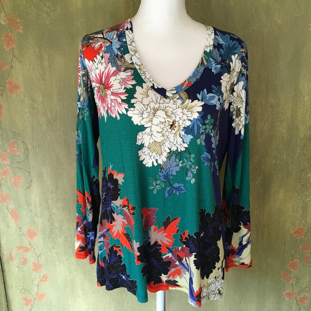 Johnny Was Floral Long Sleeve Top